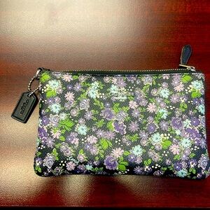 Coach wallet, purple and blue flowers